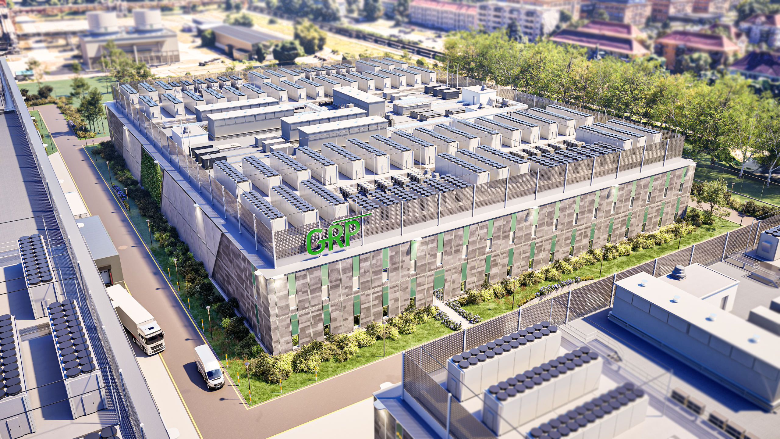 Visualisierung des geplanten Datacenters in Mitteldeutschland
